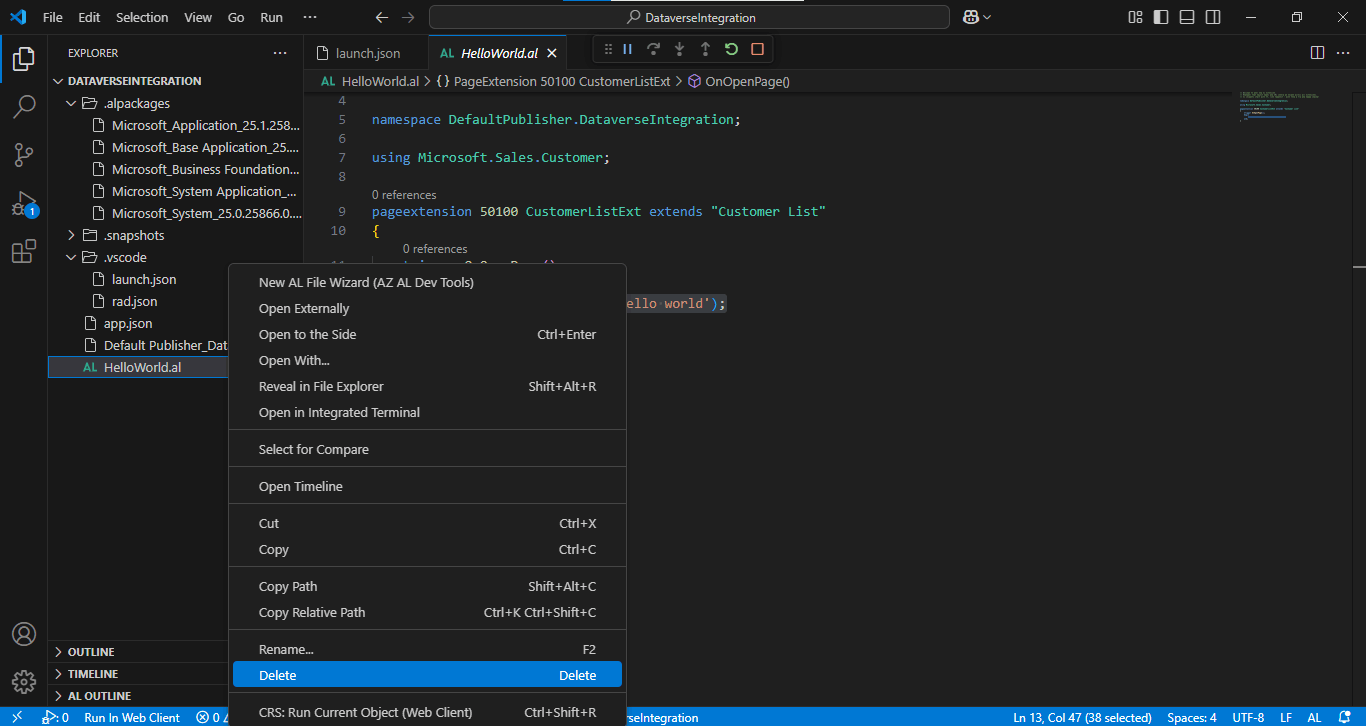 I deleted the HelloWorld.al file
