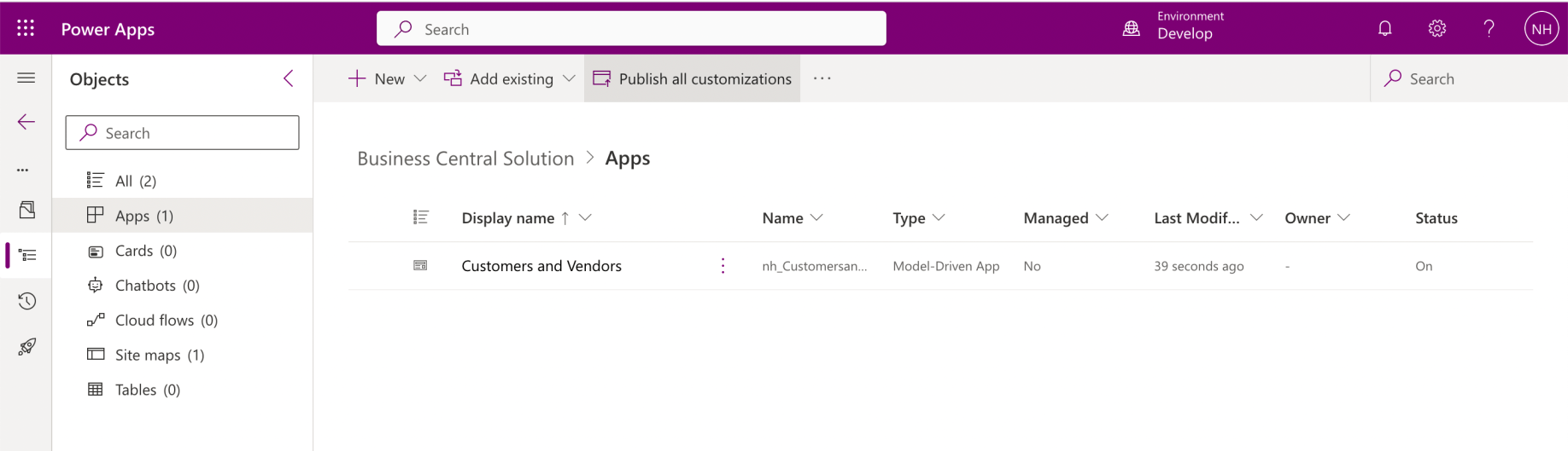I navigated back to the Solution and clicked the Publish all customizations button