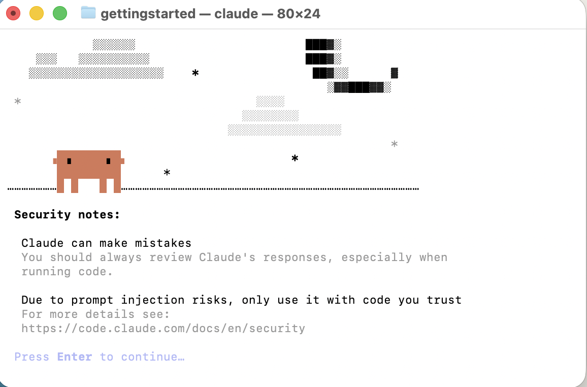 I pressed Enter to confirm