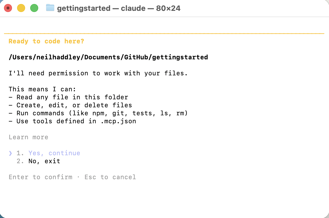 I confirmed to finish setup