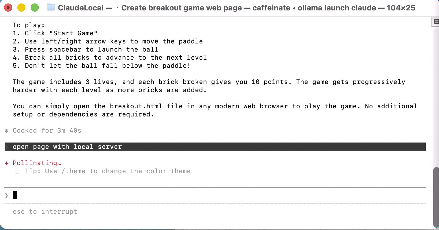 I was offered the option to open the game with a local server