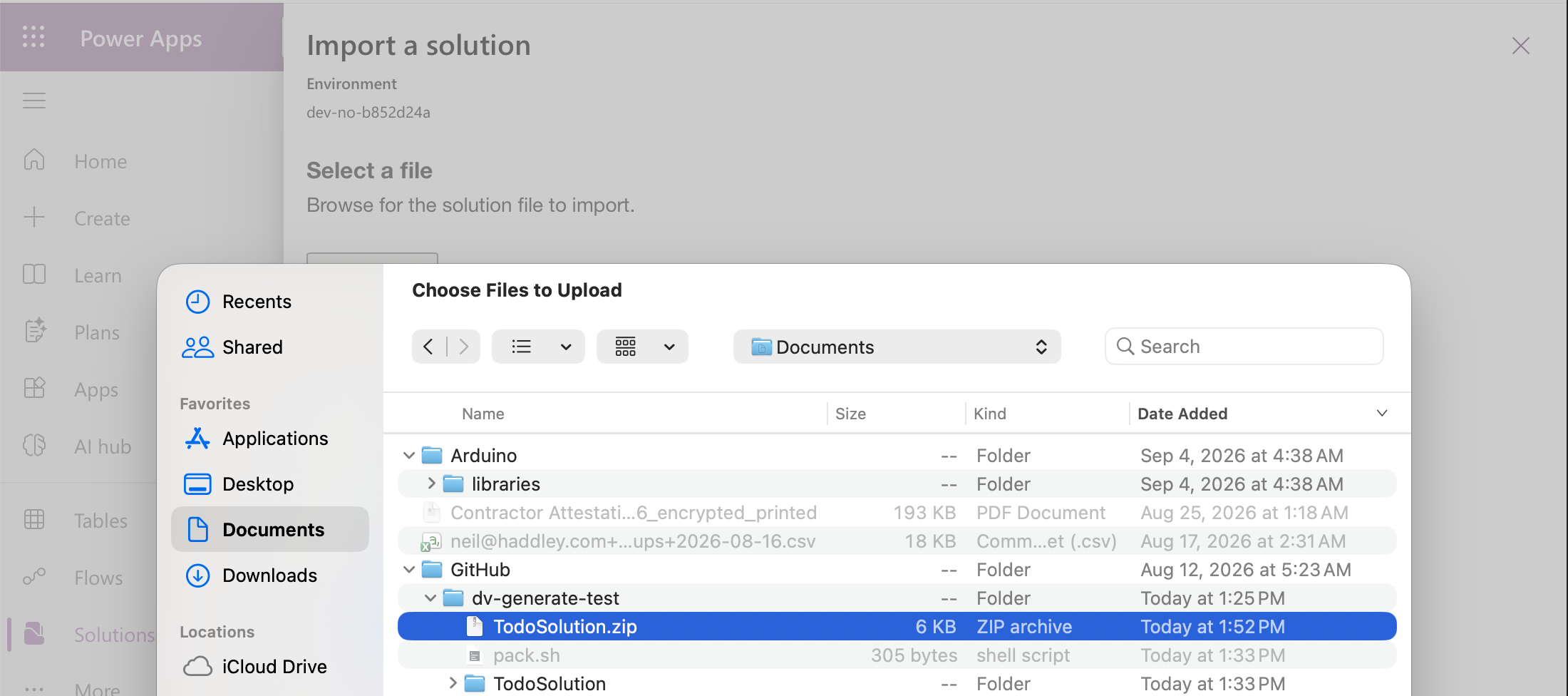 It is the same TodoSolution.zip, rebuilt a minute earlier