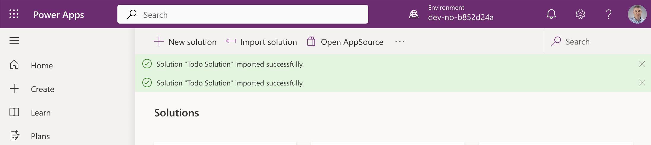 The import succeeded