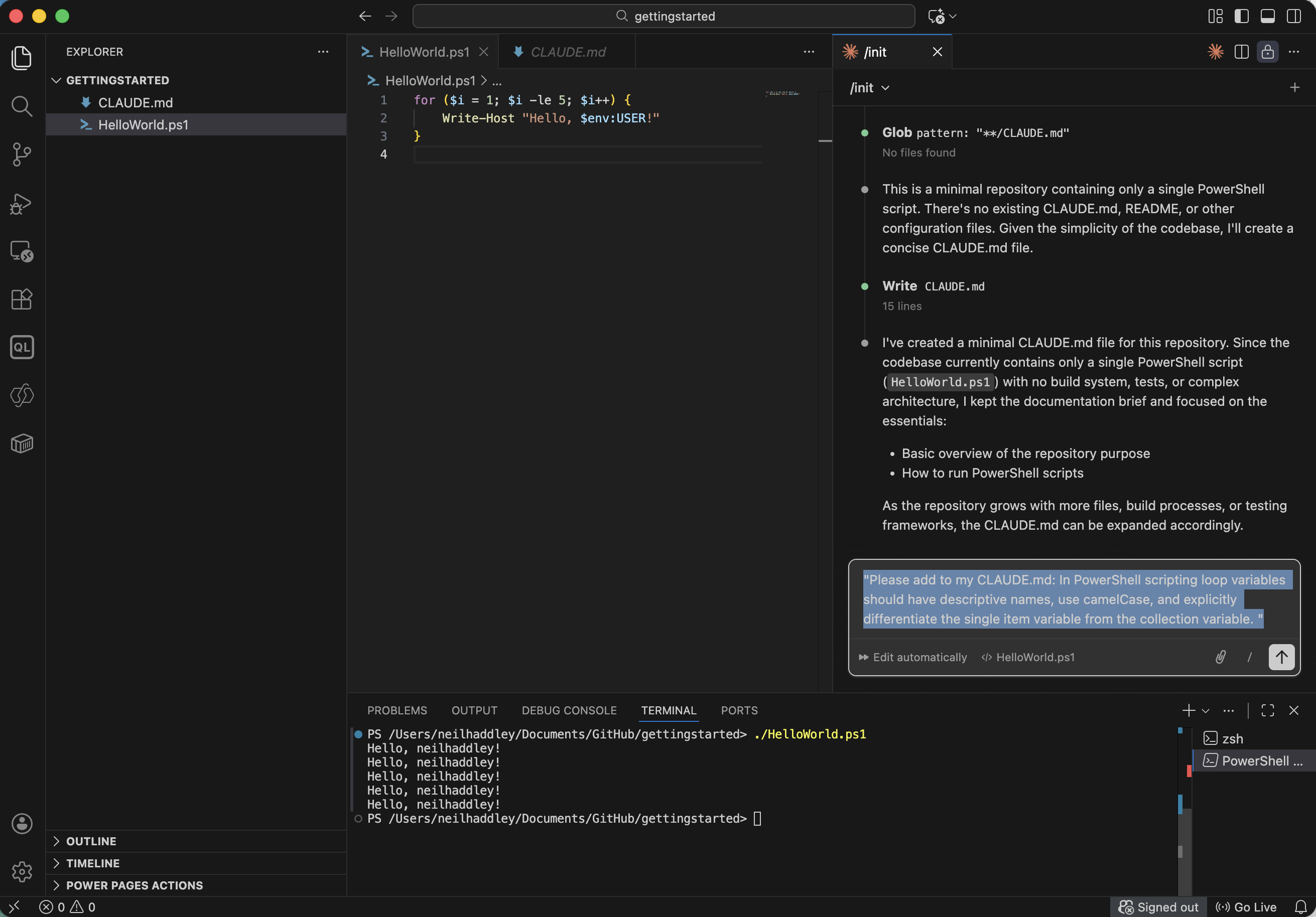 I asked Claude to add a code style rule to CLAUDE.md