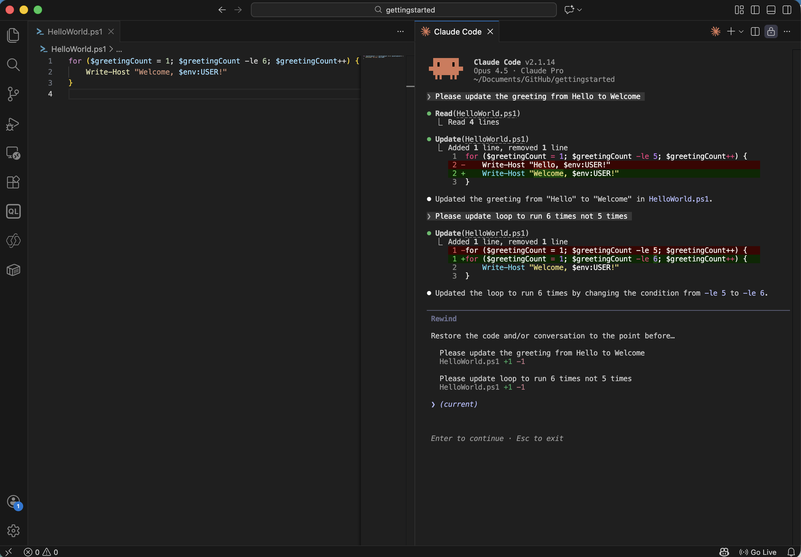 I reviewed the context window before compacting