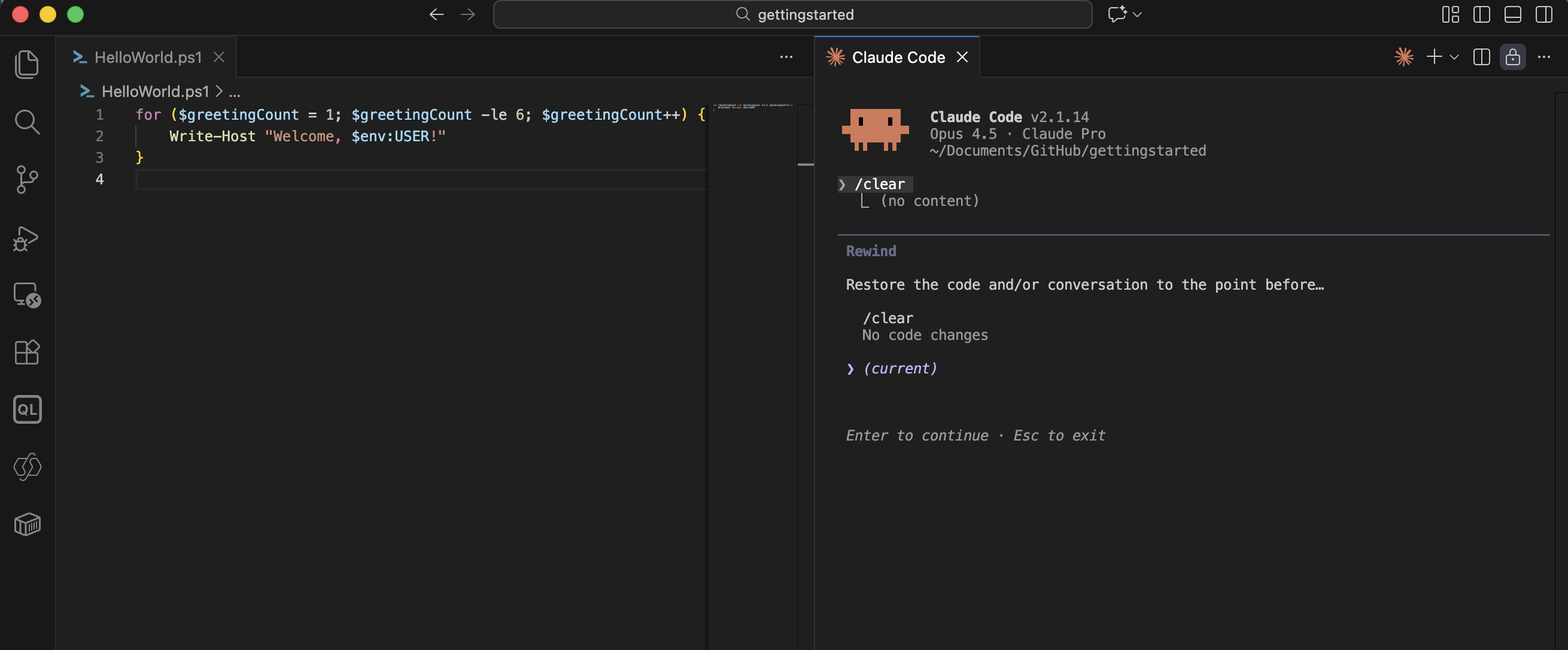 The context window was empty — ready for a new task