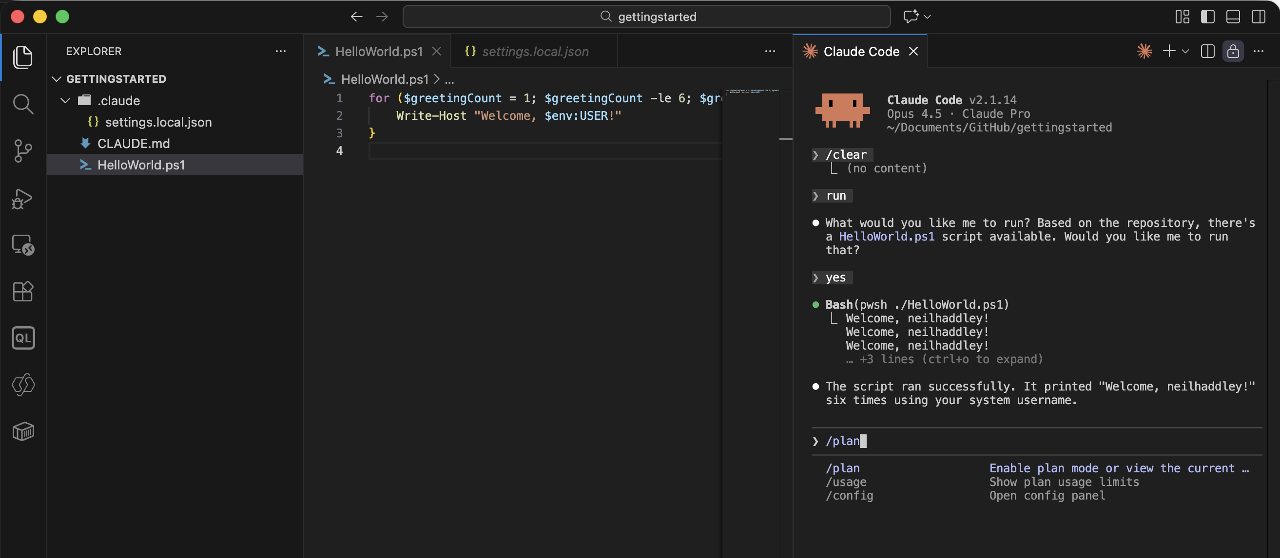I ran /plan to enter planning mode