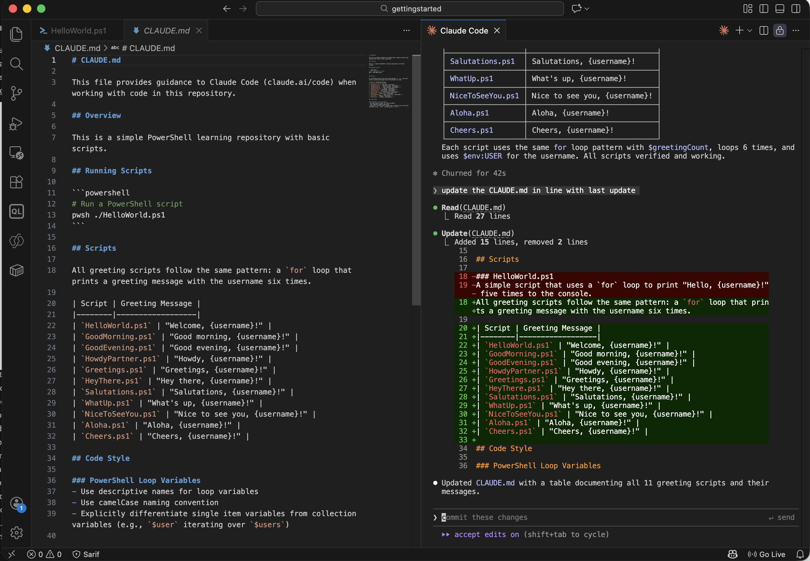 Claude updated CLAUDE.md to document the new scripts