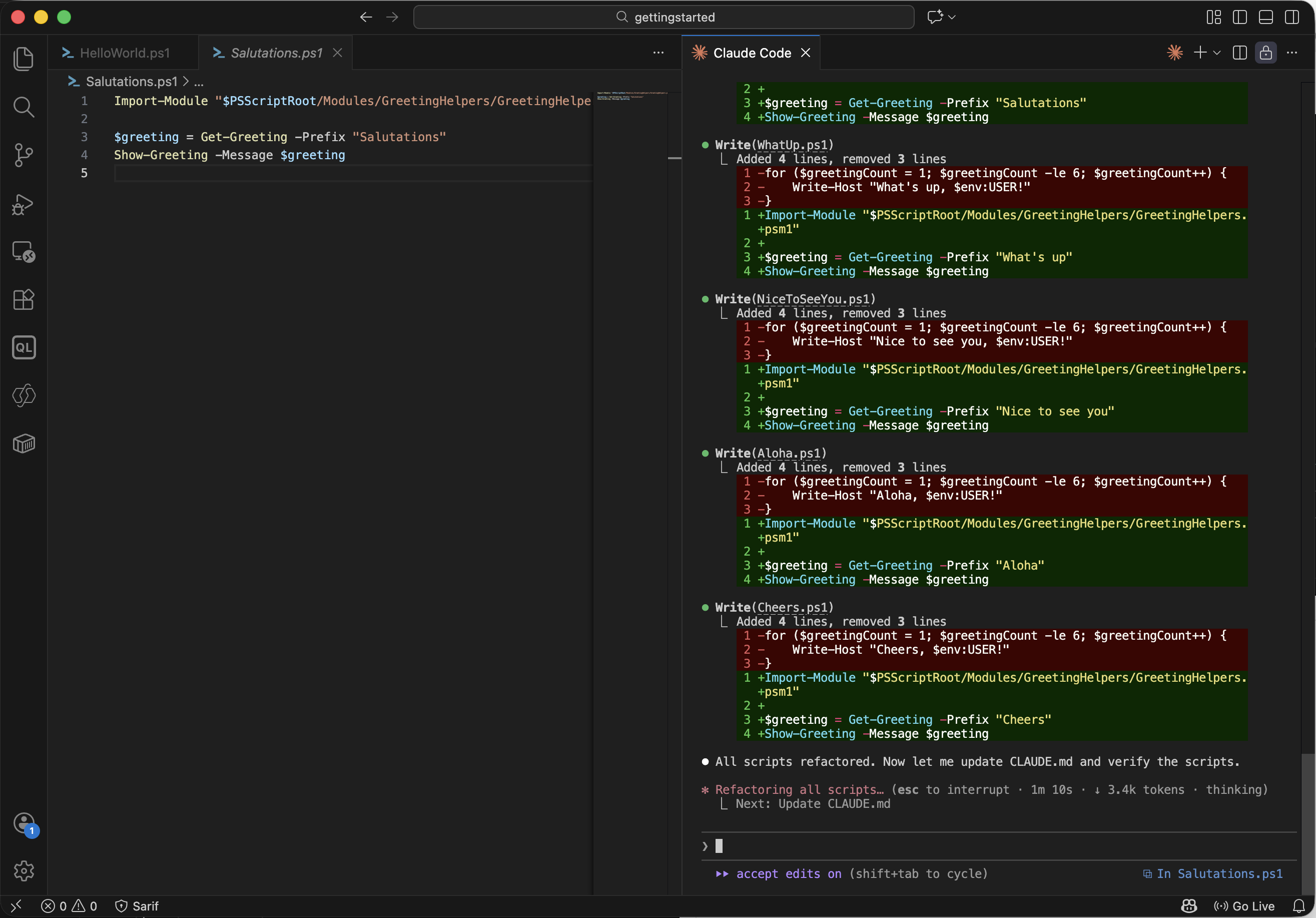 Claude refactored all 11 scripts
