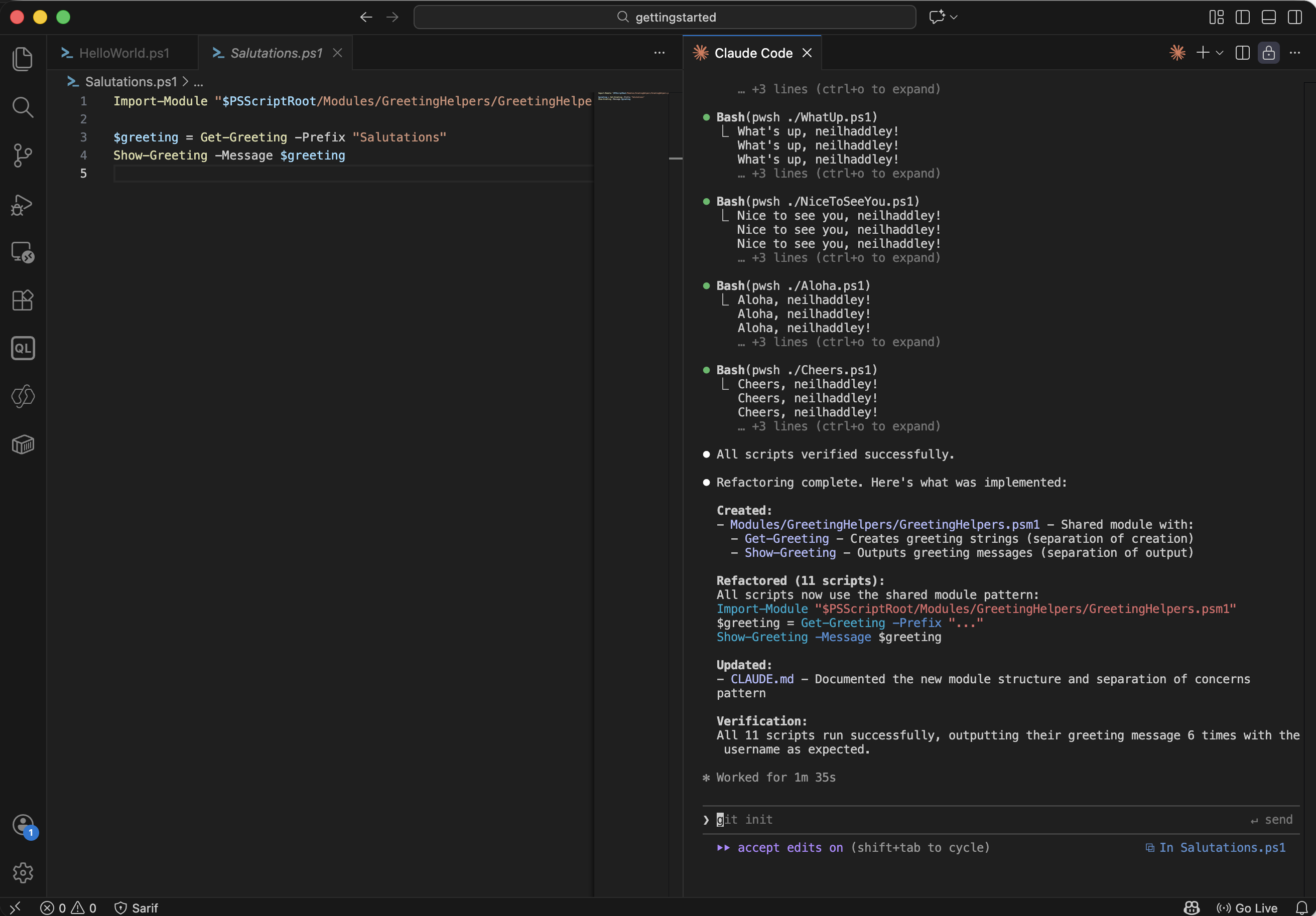 All 11 scripts ran successfully after the refactor