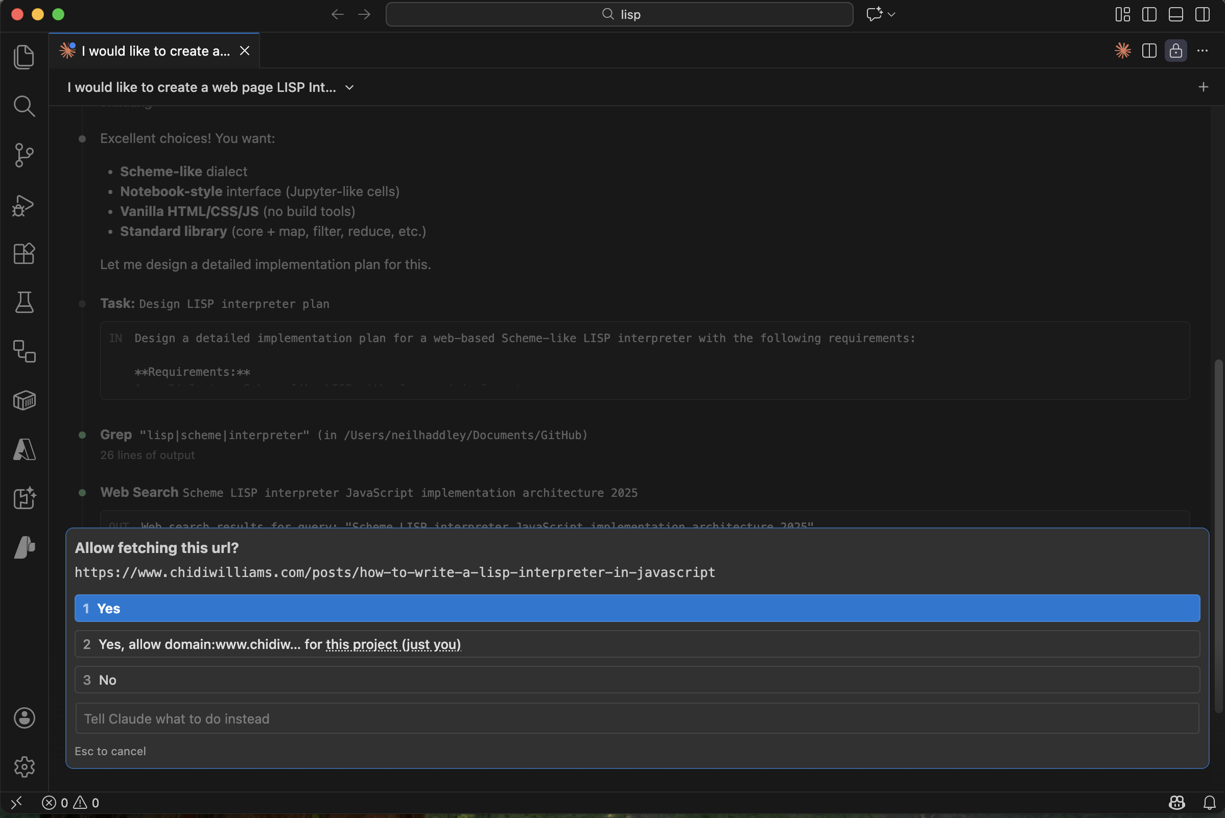 Claude asked permission to fetch a reference article