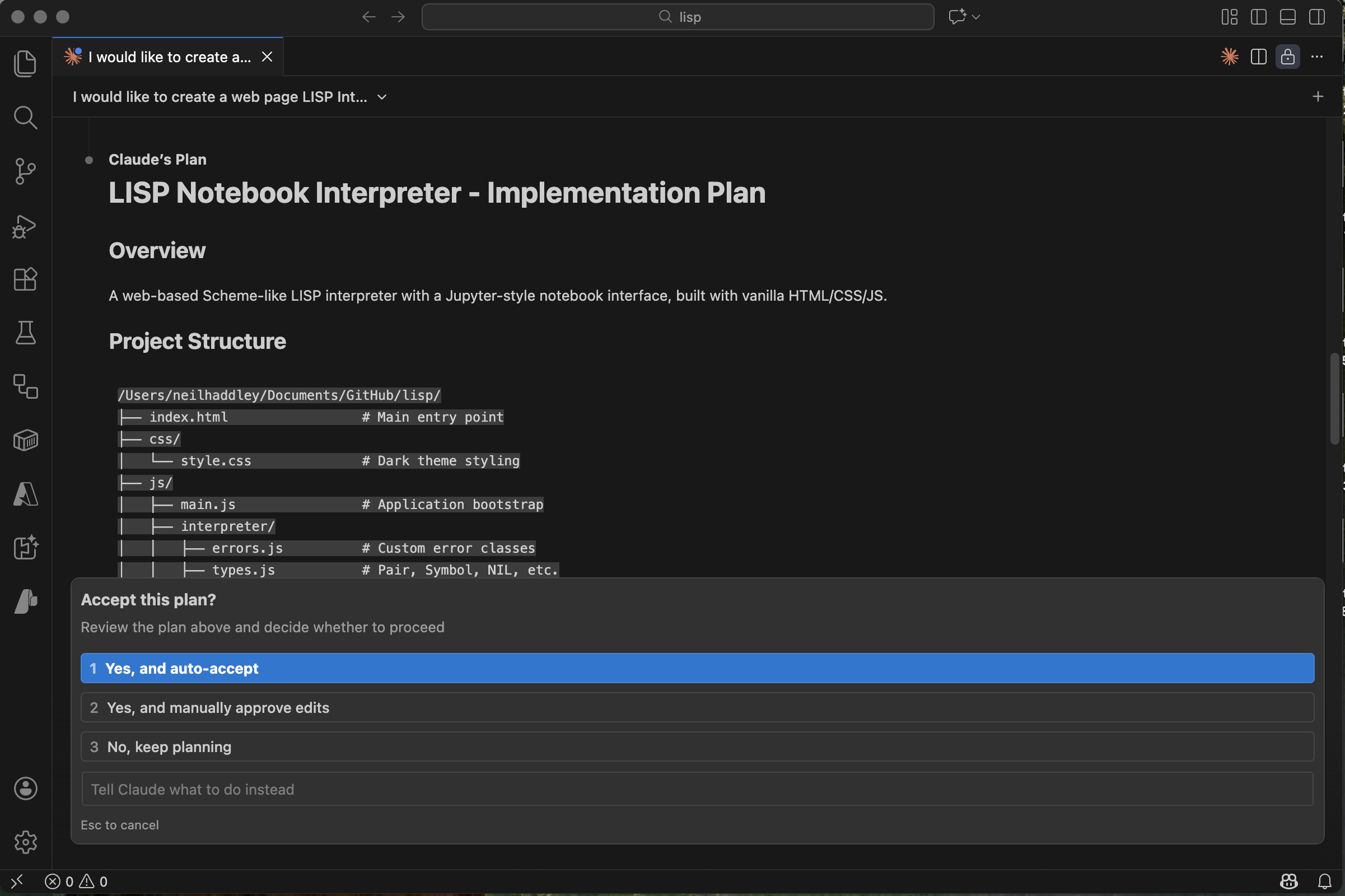 Claude presented its plan