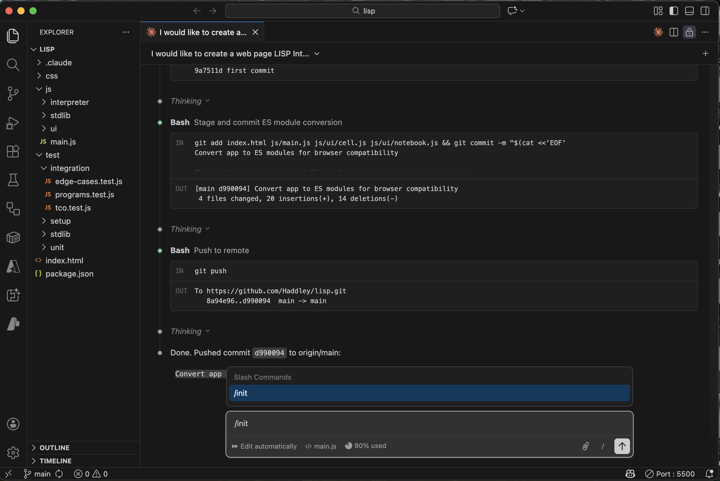 I ran /init to generate a CLAUDE.md for the project