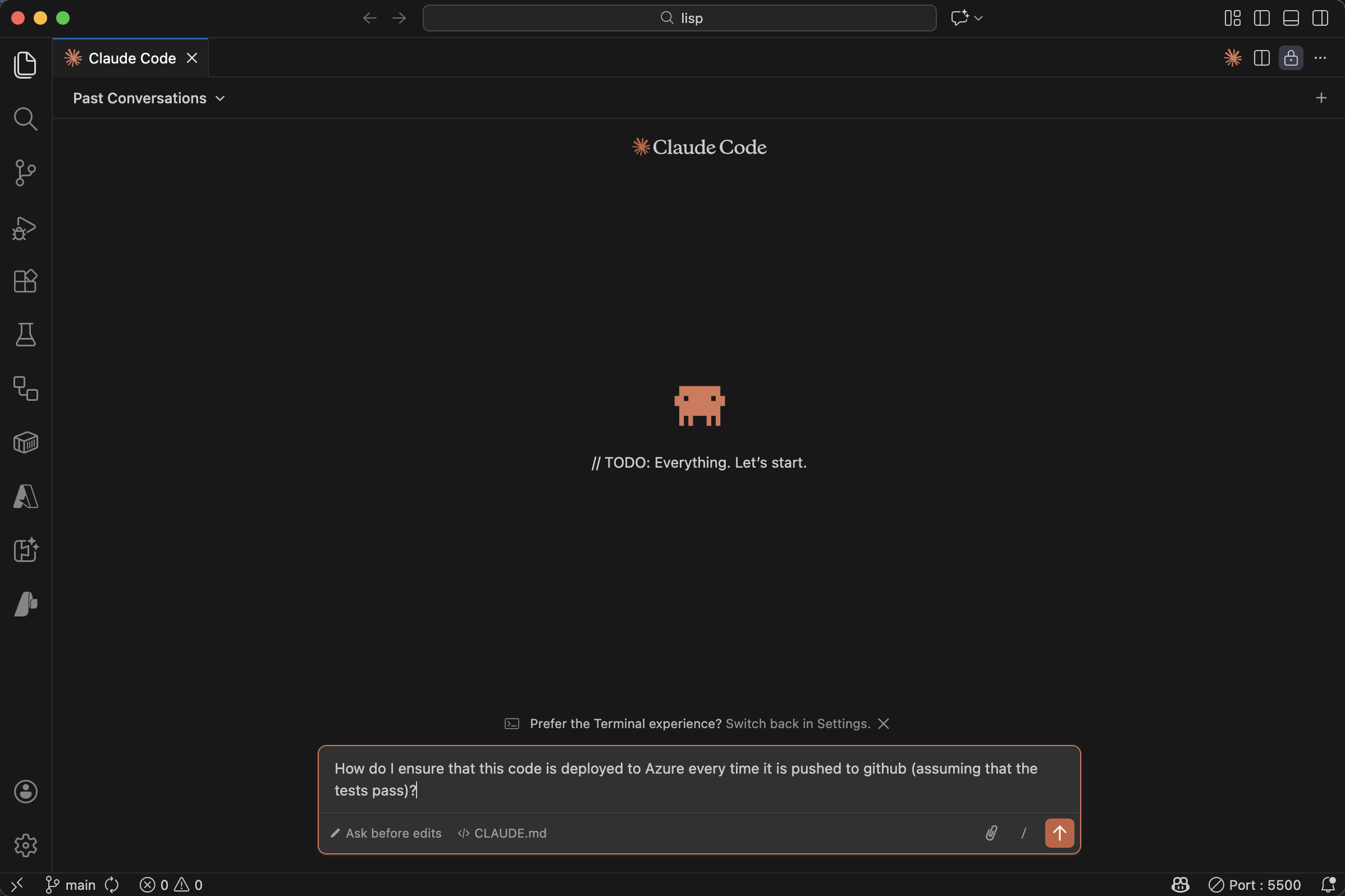I asked Claude how to set up CI/CD to Azure