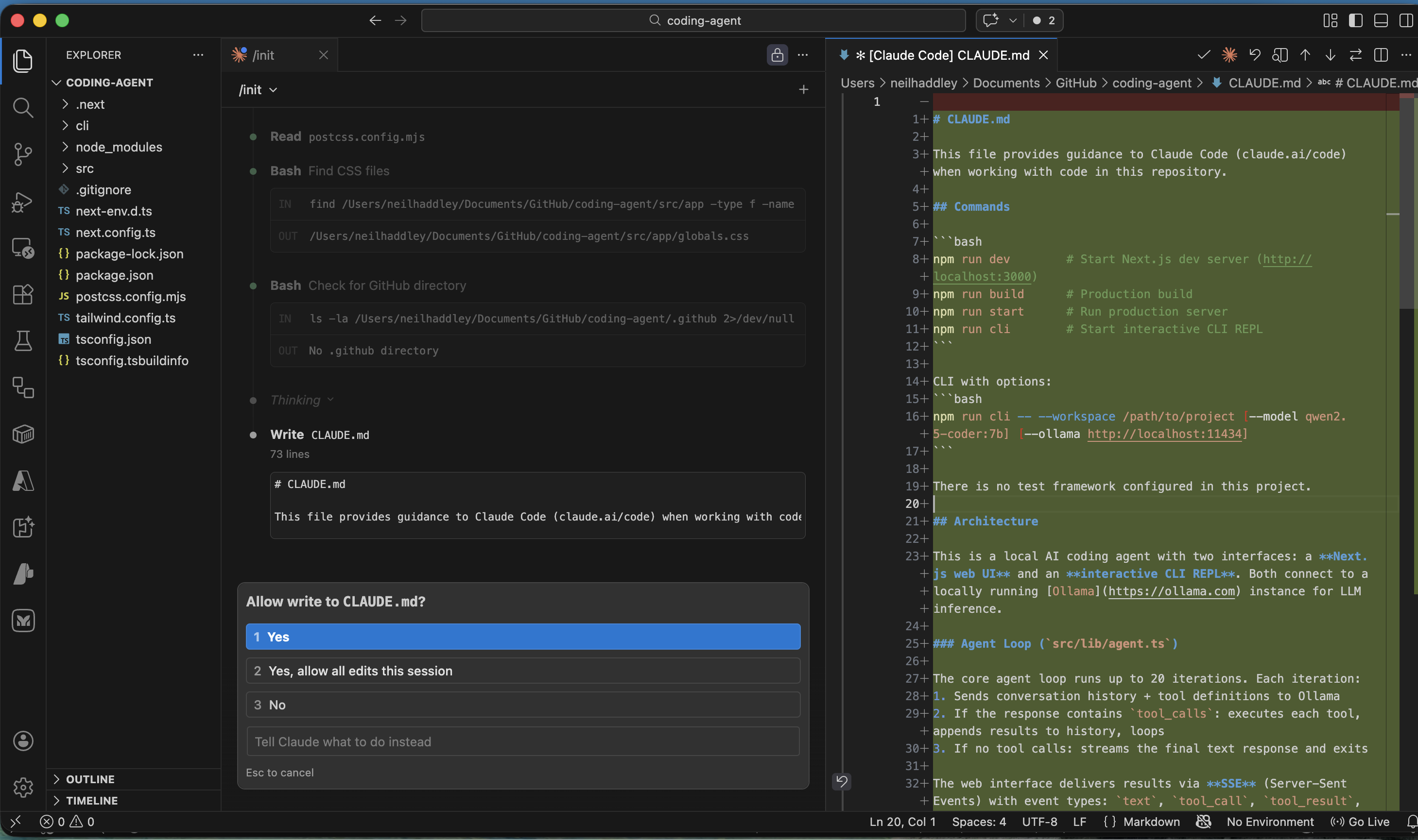I ran /init to generate a CLAUDE.md file