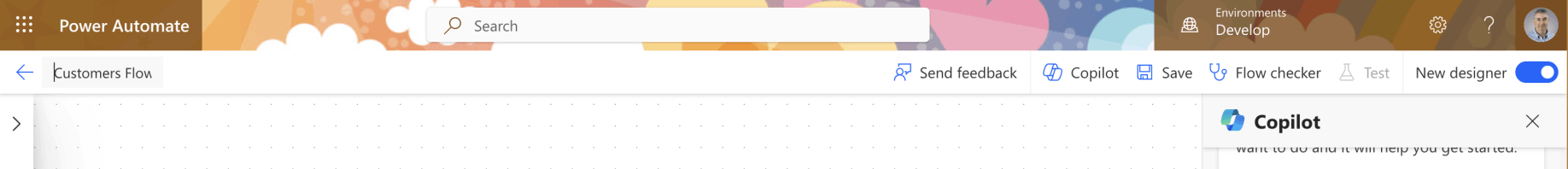 I renamed the flow "Customer Flow"
