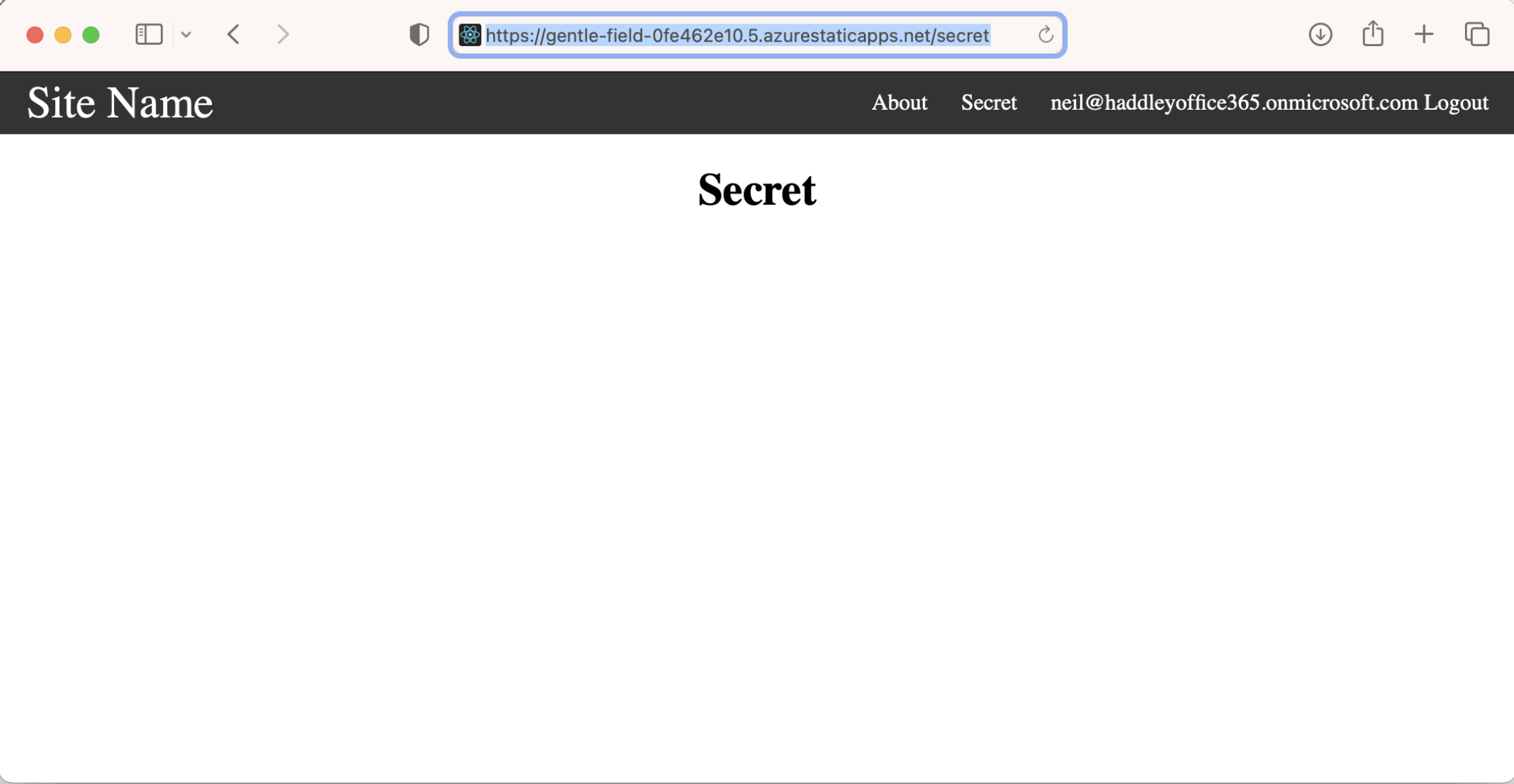 Secret page