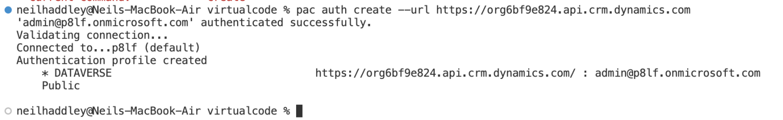 Authentication successful