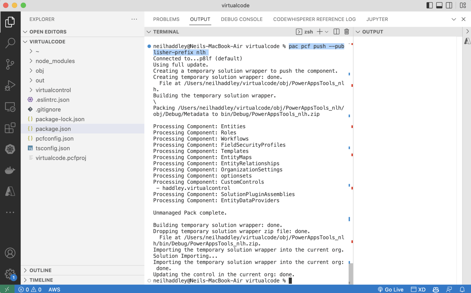 pac pcf push --publisher-prefix nlh