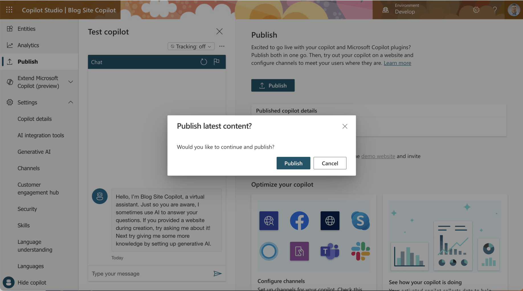 I clicked the Publish button