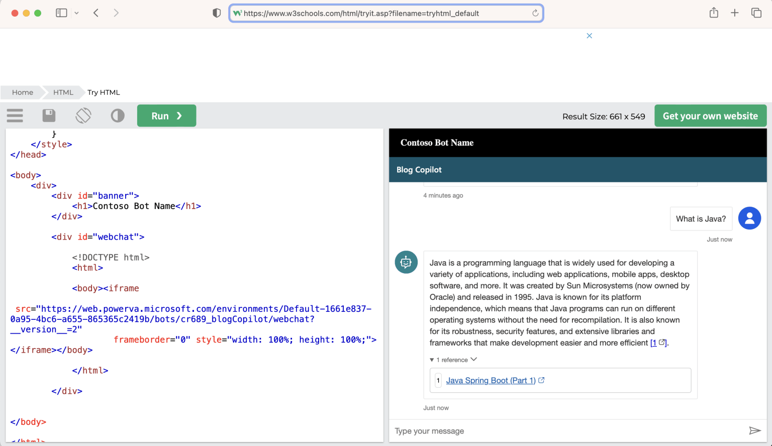 I used https://www.w3schools.com/html/tryit.asp?filename=tryhtml_default to test the html
