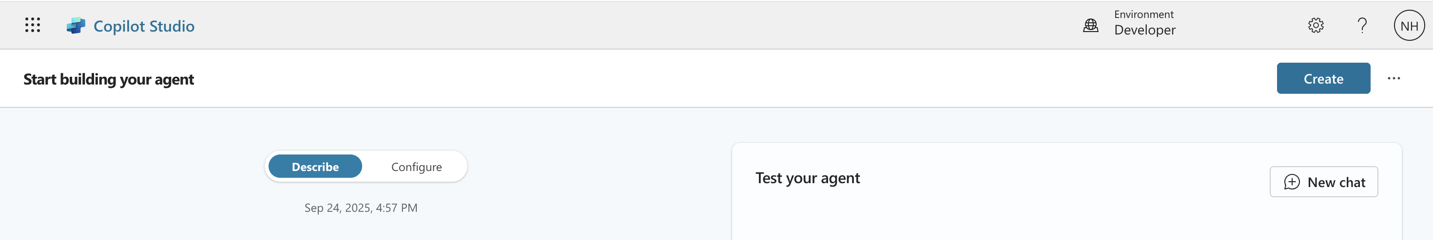 I clicked the Create button