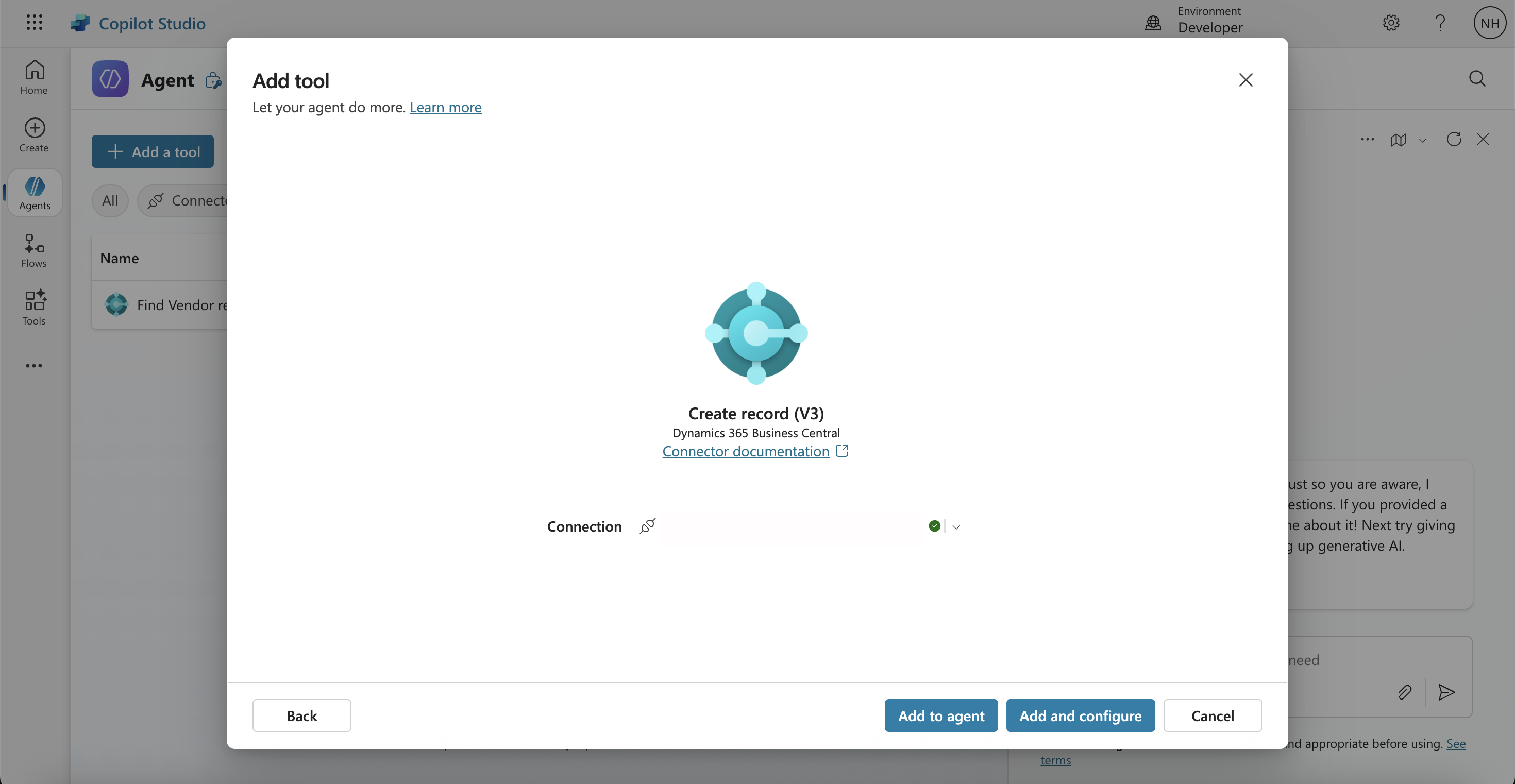 I clicked the Add and configure button