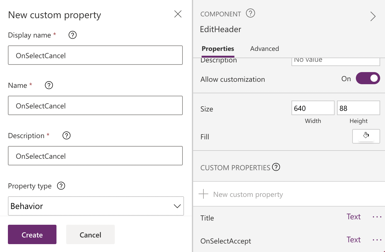 Add an "OnSelectCancel" custom Behavior property