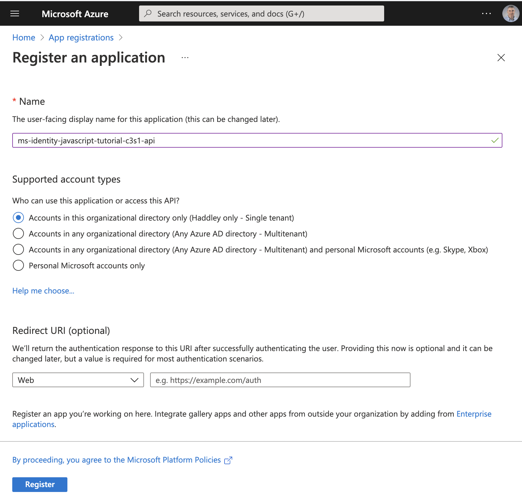 Provide the resource name