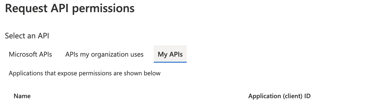 Select the "My APIs" tab