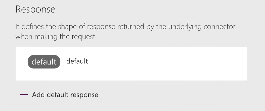 Click the + Add default response link