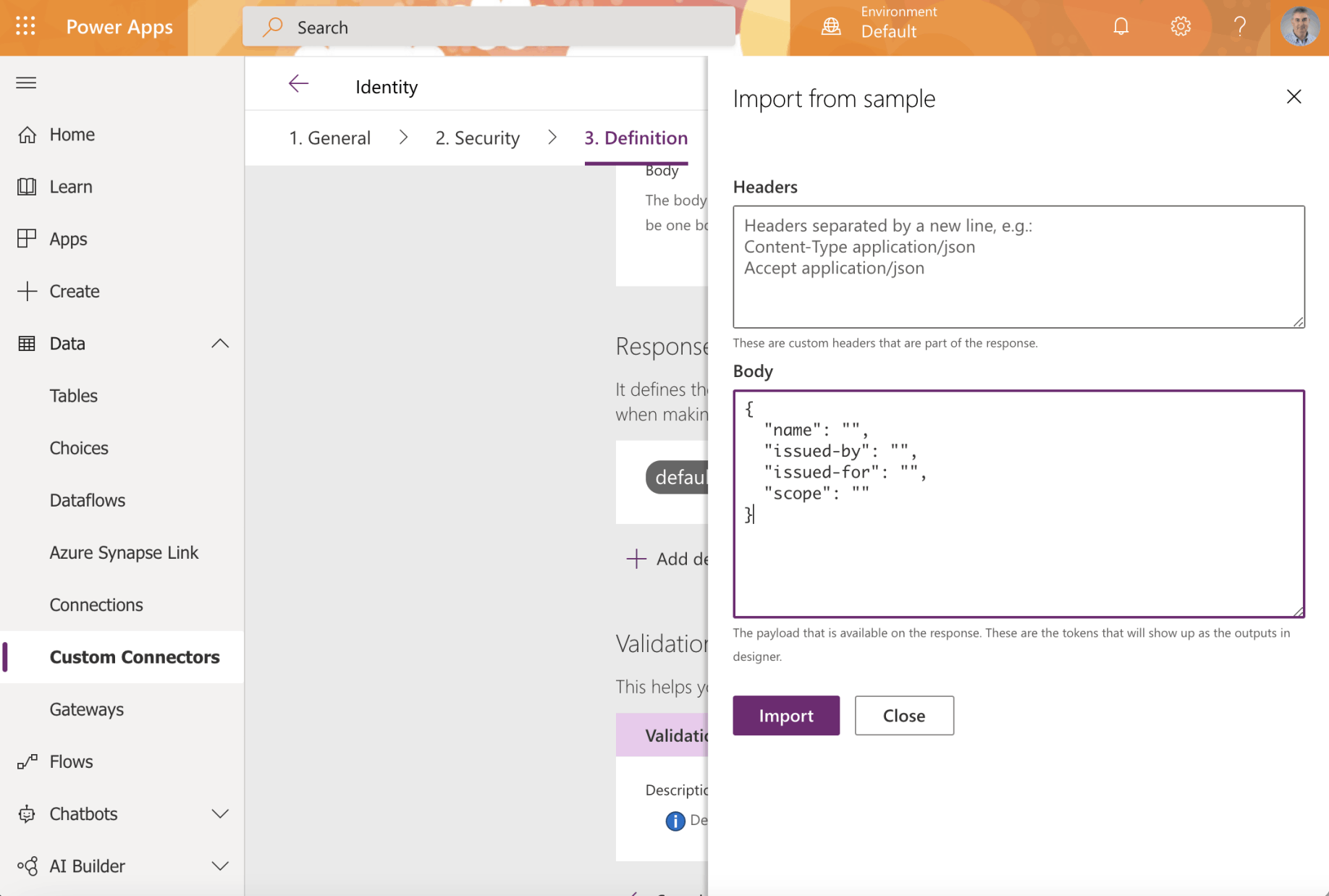 Provide an example API response.