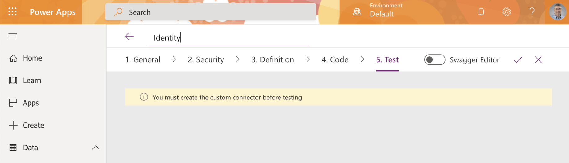 Click on the tick to create the custom connector