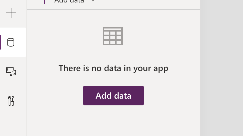 Select the data menu item and click the Add data button
