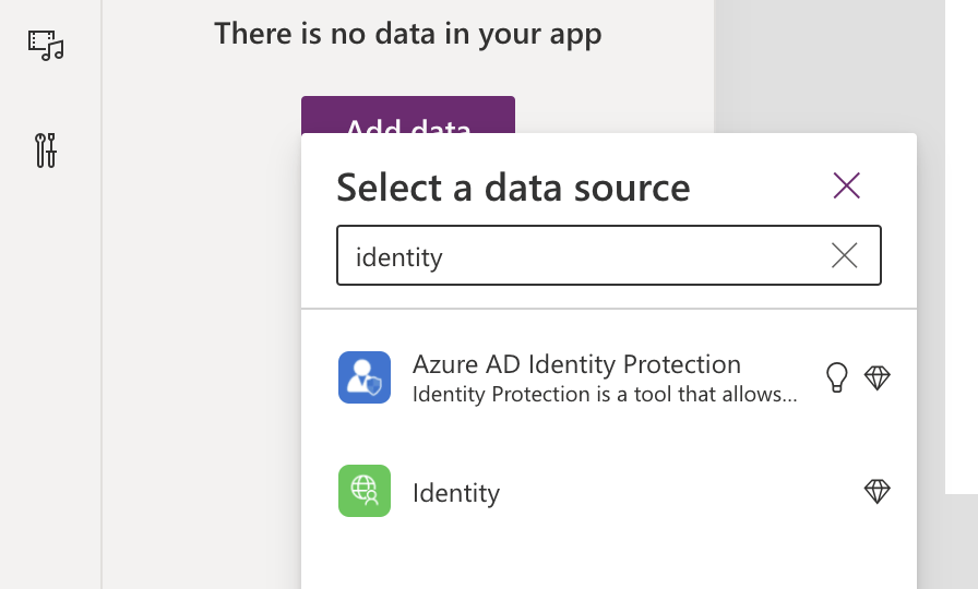 Select the Identity connection