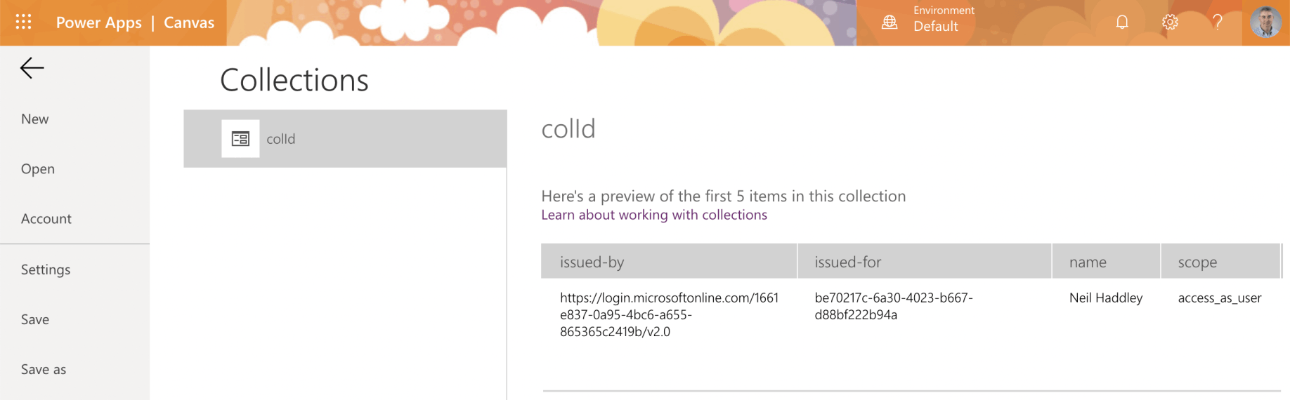 Switch to the Colllections page to see the results of the API call