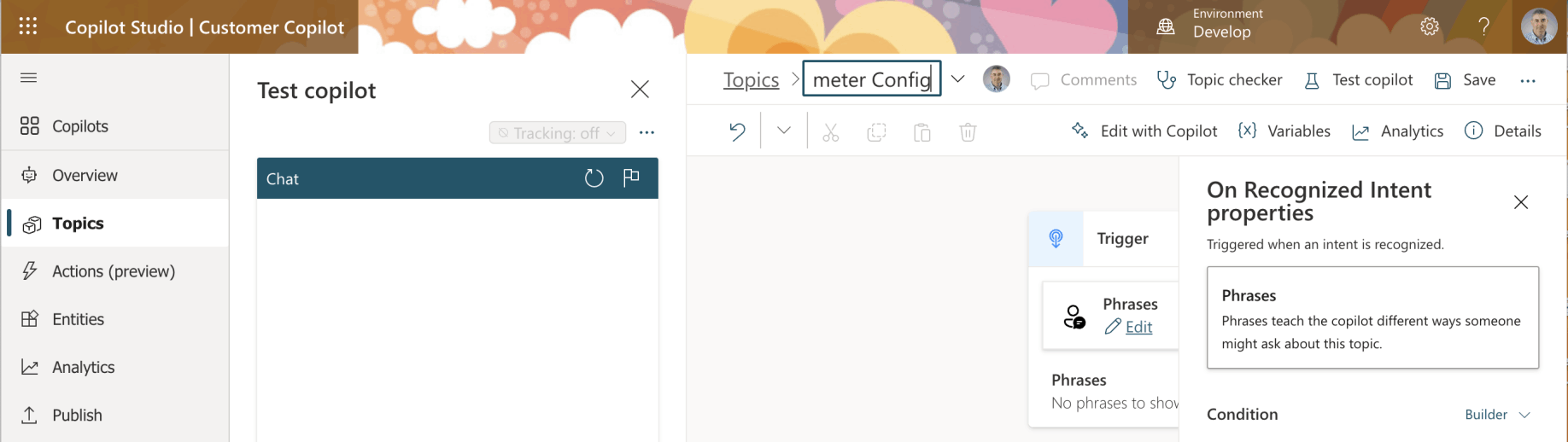 I named the Topic "Parameter Config"
