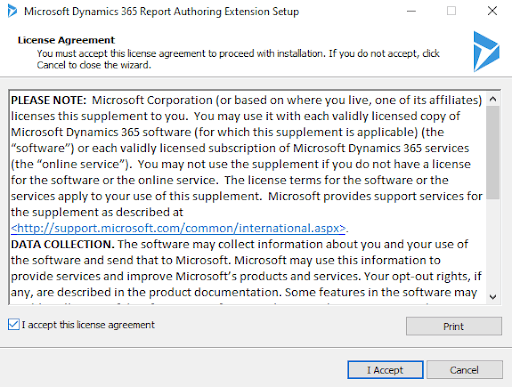 I accepted the license agreement