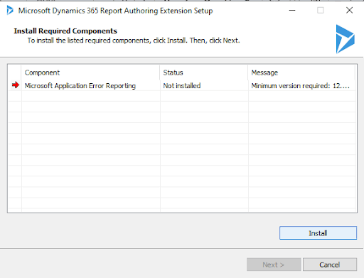 I installed Microsoft Application Error Reporting