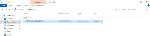 I downloaded the Disk Image File