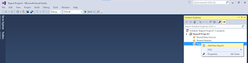 I right clicked on the Reports folder and selected the Add New Report menu item (again)