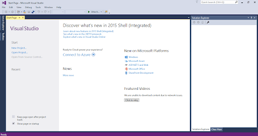 I clicked the New Project... link