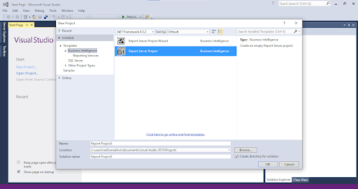 I selected the Project Server Report option