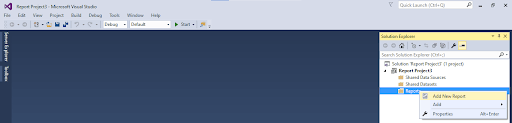 I right clicked on the Reports folder and selected the Add New Report menu item