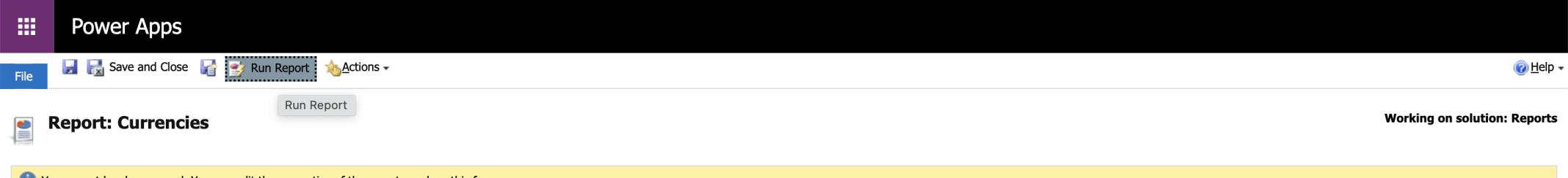 I clicked the Run Report button