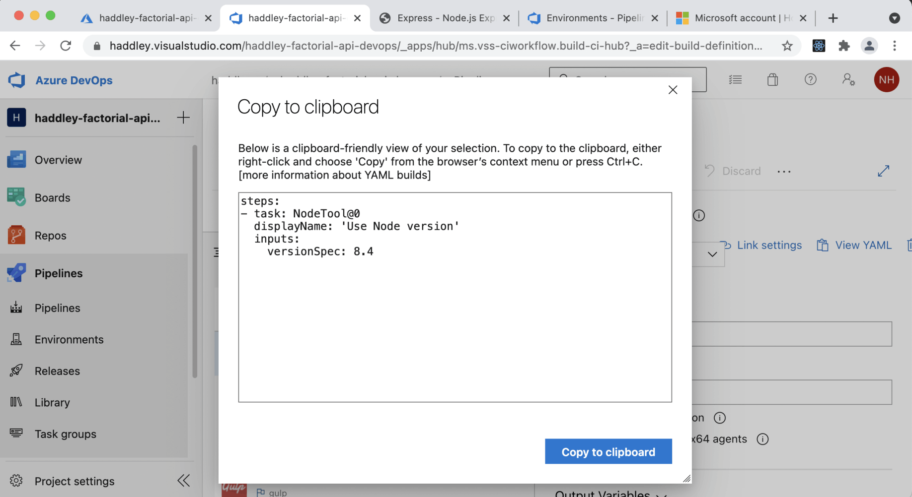 Node.js tool installer View YAML
