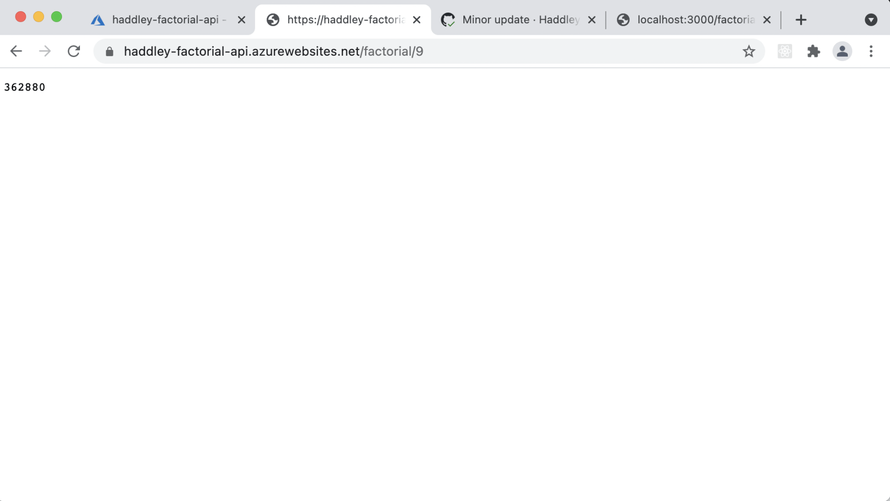 Factorial API running in production