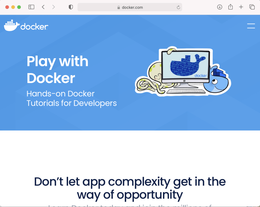 Docker playground web site