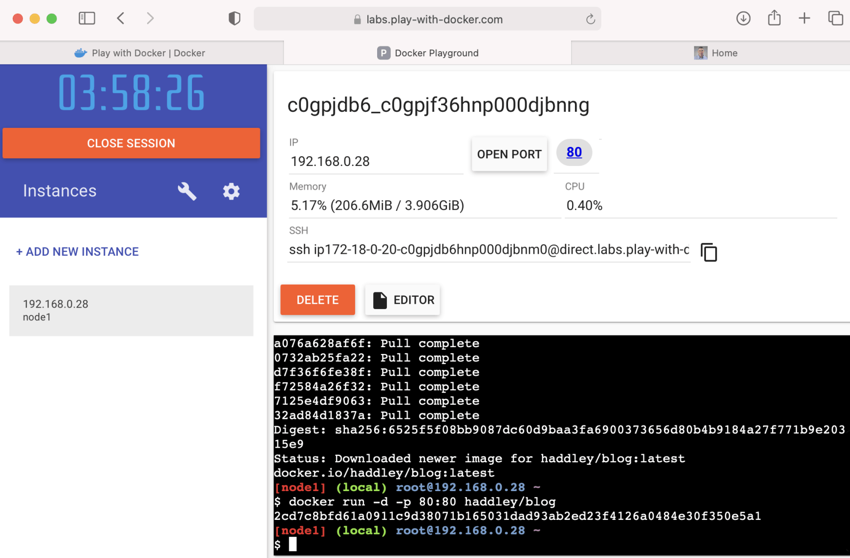 Running the docker image