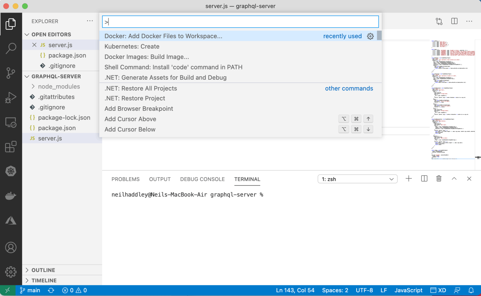 Docker: Add Docker Files to Workspace...
